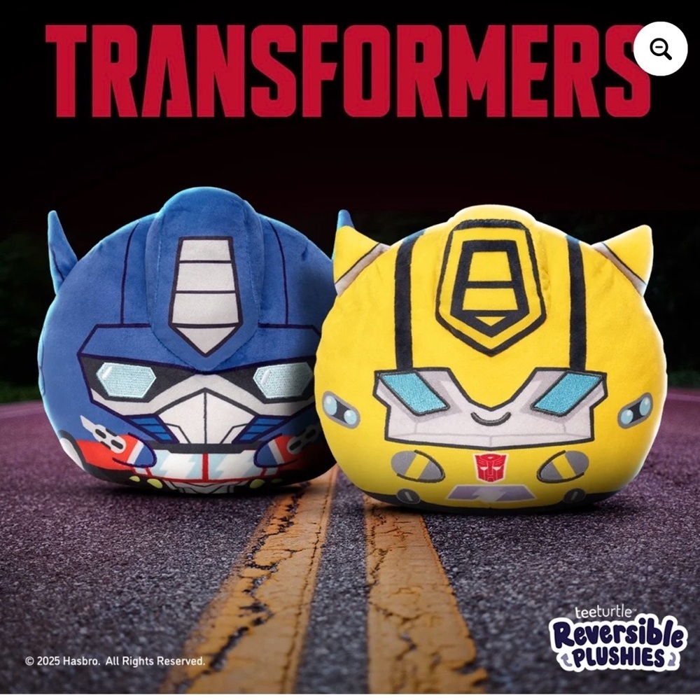 TeeTurtle Transformers Bumblebee & Optimus Prime 6 Inch Reversible Plush Toys